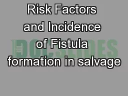 Risk Factors and Incidence of Fistula formation in salvage
