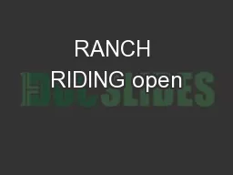 RANCH RIDING open