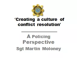 ‘ Creating a culture of conflict resolution