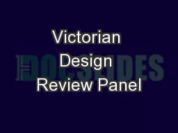 Victorian Design Review Panel