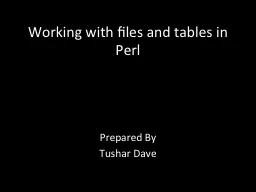 Working with files and tables in Perl
