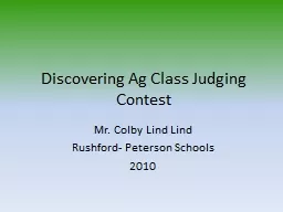 Discovering Ag Class Judging Contest