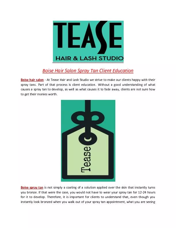 Boise Hair Salon: Spray Tan Client Education