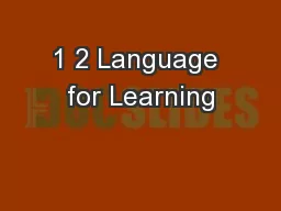 1 2 Language for Learning
