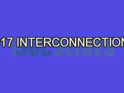 2017 INTERCONNECTIONS