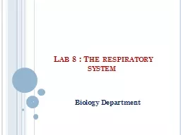 Lab 8 : The respiratory system