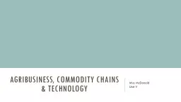 Agribusiness, Commodity Chains