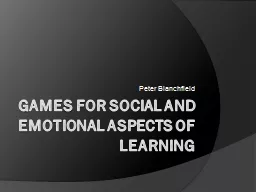 Games for Social and Emotional Aspects of learning