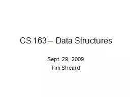 CS 163 – Data Structures