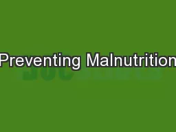 Preventing Malnutrition
