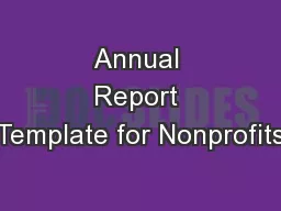 Annual Report Template for Nonprofits