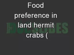Food preference in land hermit crabs (