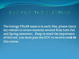 EOC  Practice Questions