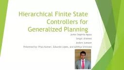 Hierarchical Finite State Controllers for Generalized Plann