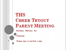 THS Cheer Tryout Parent Meeting