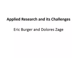 Applied Research and its Challenges