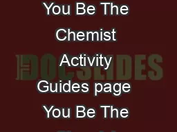  LEO  BBL PHGGL  LEO  BBL PHGGL You Be The Chemist Activity Guides page  You Be The Chemist