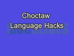 Choctaw Language Hacks