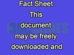 Fact Sheet This document may be freely downloaded and