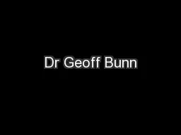 Dr Geoff Bunn