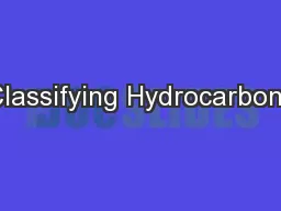 Classifying Hydrocarbons