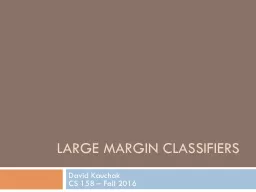 Large Margin classifiers