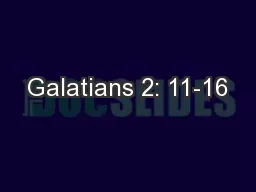 Galatians 2: 11-16