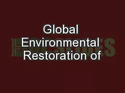 Global Environmental Restoration of