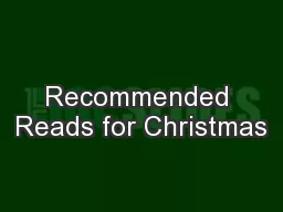 Recommended Reads for Christmas