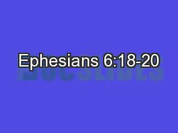 Ephesians 6:18-20