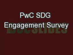 PwC SDG Engagement Survey