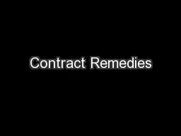 Contract Remedies