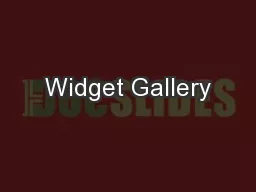 Widget Gallery