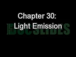 Chapter 30: Light Emission