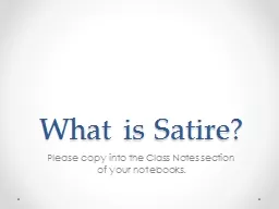 What is Satire?
