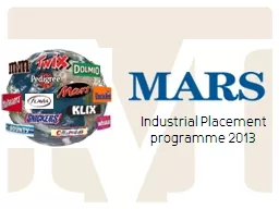 1 Industrial Placement programme 2013