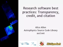 Research software best practices: Transparency, credit, and