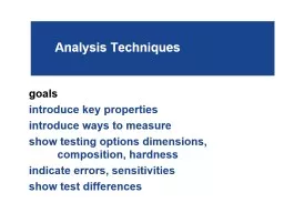 Analysis Techniques