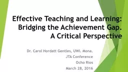 Effective Teaching and Learning: