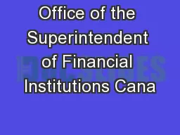 Office of the Superintendent of Financial Institutions Cana
