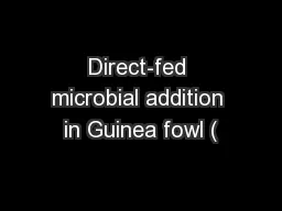 Direct-fed microbial addition in Guinea fowl (