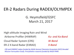 ER-2 Radars During RADEX/OLYMPEX