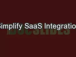 Simplify SaaS Integration