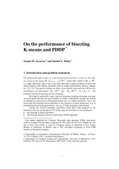 On the performance of bisecting Kmeans and PDDP  Sergi