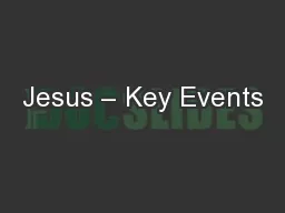 Jesus – Key Events