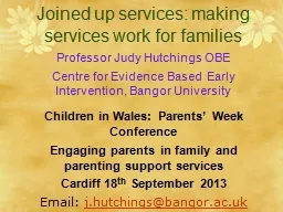 Joined up services: making services work for families