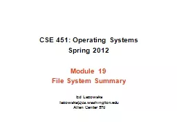 CSE 451: Operating Systems