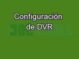 Configuración de DVR