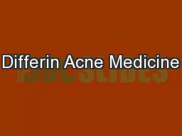 Differin Acne Medicine