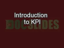 Introduction to KPI